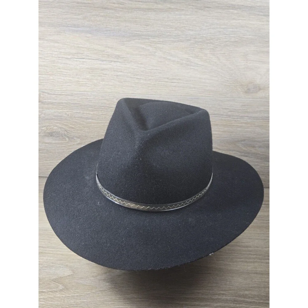 Vintage F & M Hat Co. Fedora Hat  100% Wool Felt Made in USA  Black - Size Small